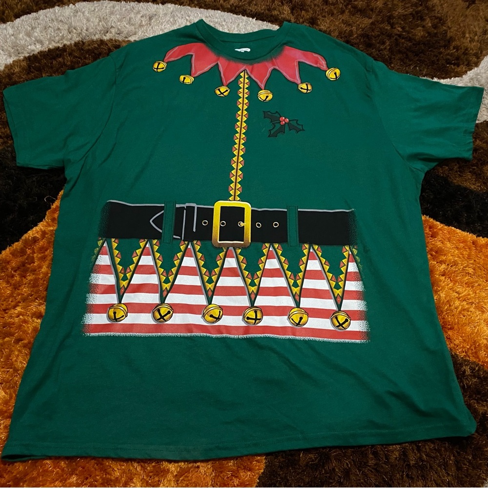 Holiday Time, Christmas, Festive Elf, Crew Neck, Tee